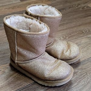 Girls Gold Glitter Ugg Boots